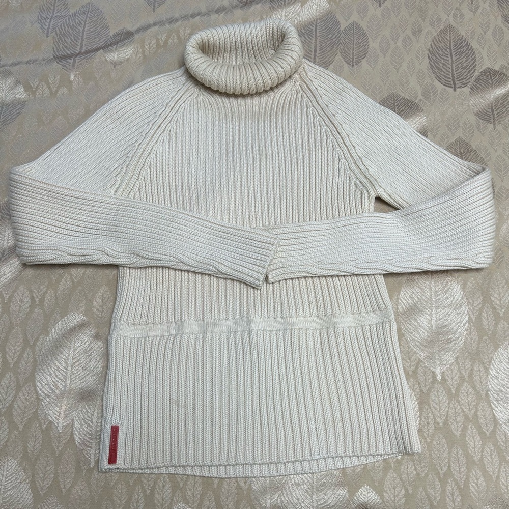 Prada Elegant Cream Turtleneck Sweater